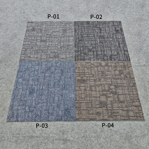 Dalles de moquette commerciales modernes, couleur unie, à poils ras, avec support antidérapant en caoutchouc, pour usage bureautique, forme carrée, en polypropylène - Product Image 4