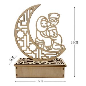 New DIY Ramadan Wooden LED Ornament Moon Star <b>Islamic</b> Castle Design for Children <b>Gift</b> and Muslim Home Decor - Product Image 2