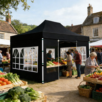 Tente de marché pliable pour exposition extérieure, imperméable, résistante aux UV, avec structure en alliage d'aluminium, double couche Oxford PVC, type extensible