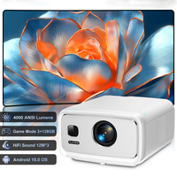 Projecteur Full HD 4K OEM Flixtone D10S à luminosité élevée 4000 Ansi avec autofocus, Wi-Fi, Smart TV Android 15, pour Home Cinéma et extérieur