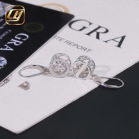 Boucles d'oreilles créoles pendantes S925 en argent sterling avec moissanite VVS taille brillant rond, effet halo et diamant mobile étincelant, unisexe