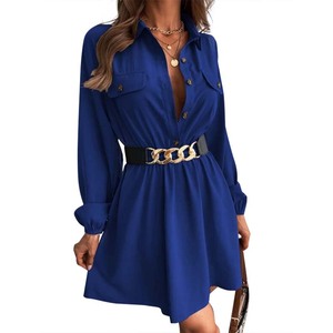 Nouvelle robe d'automne <span class=keywords><strong>2022</strong></span> décontractée, polyvalente, sexy, style banlieue, taille fermée, couleur unie, douce - Product Image 5