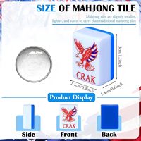 Ensemble de Mahjong Commémoratif du 250e Anniversaire du Patriotisme Américain, Design Drapeau Américain et Aigle du 4 Juillet, Idéal pour les Fêtes
