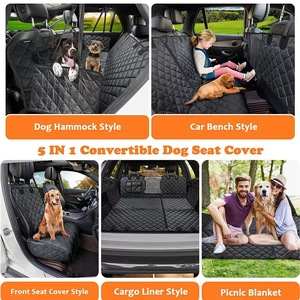 Housse de siège de voiture pour chien en tissu Oxford 100 % imperméable, avec fond rigide, extension de siège arrière et fenêtre en maille, hamac pour animaux de compagnie (chats et chiens) - Product Image 6