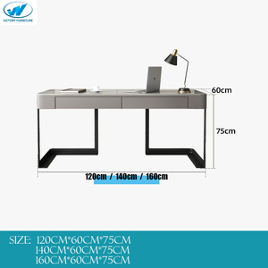 Modern Luxurious Nordic Steel Leg <strong>Computer</strong> Office Desk Marble Office <strong>Table</strong> for Home with Drawer - Product Image 5