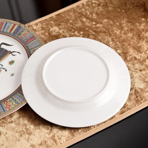 Assiette de table en porcelaine fine écologique avec incrustation dorée, style moderne et luxueux, 1 pièce, avec coffret cadeau – Meilleure vente - Product Image 3