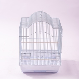 Green Steel Wire Small Bird Cage With Plastic Tray Hangable Indoor Pet Cage For Birds Rectangle Simple Style Painted Frame - Product Image 2