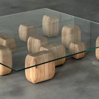 Table basse Degas Designer Home Furniture, style nordique minimaliste moderne, verre trempé créatif transparent, Guangdong.