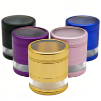 Broyeur à herbes en aluminium grande capacité 63 mm 4 pièces, 26 dents, pour tabac et épices, OEM/ODM, vente en gros d'accessoires pour fumeurs