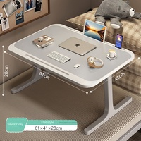 Petite table de baie vitrée en bois, bureau d'ordinateur pliable avec lampe de bureau pour dortoir, bureau d'ordinateur portable avec recharge sans fil pour un usage domestique