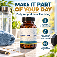 Capsules de monolaurine L-Lysine OEM, capsules végétariennes, 120 unités, complément alimentaire nutritionnel quotidien