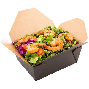 내유성 Microwaveable 접는 크래프트 종이 상자 도시락 음식