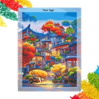 Kit de Peinture Diamant A-110 Automne Ville Ancienne, Style Chinois, Paysage, Mosaïque Complète, Décoration Murale Maison