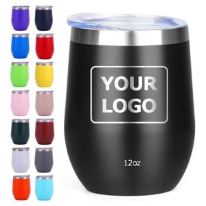 12oz Vacuum Insulated 304 Stainless Steel U-shaped Eggshell Thermos Cup Cold-proof Design <b>for</b> Outdoor Use Portable Red Wine Egg - Product Image 1