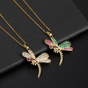 Collar De Libelula brillante circón libélula gargantilla collar exquisito dulce insecto mariposa libélula clavícula collar - Product Image 2