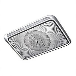 FOR Mercedes-Benz Vanity <b>Mirror</b> Speaker Cover Rectangular Stainless Steel Modern Design For C200L E-Class GLC260L E300L - Product Image 4