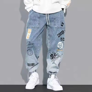 <span class=keywords><strong>Jean</strong></span> <span class=keywords><strong>Cargo</strong></span> Slim Bleu Tendance <span class=keywords><strong>Homme</strong></span> Personnalisé de Haute Qualité, Style Hip Hop Décontracté Brodé avec Boutons, Vente en Gros pour Automne-Été - Product Image 1