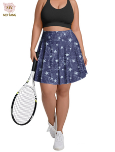 Meiyang - Minifaldas Vaqueras Personalizadas con Estampado para <span class=keywords><strong>Mujer</strong></span>, Minifaldas Vaqueras Estampadas Extra Grandes + Pantalones Cortos + Cintura Alta + Vaqueras Blancas + Falda de Cintura Alta - Product Image 6
