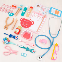 Kits de Docteur en Bois pour Enfants d'âge Préscolaire, Jeux d'Imitation Médicaux Éducatifs, Ensemble de Premiers Secours, Jouets pour Garçons et Filles
