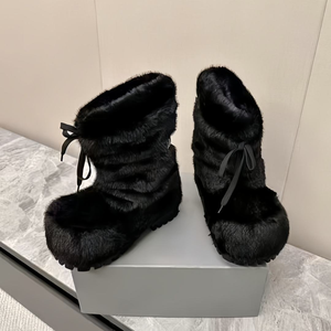 Women Black Low Top Winter Snow Boots Thermal Mesh Lining Cold-proof Ski <b>Warm</b> Slip-resistant Unisex Lovers' Casual <b>Shoes</b> - Product Image 4