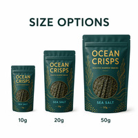 Bolsa de Embalaje Premium con Ventana Resellable para Snacks de Algas Asadas Crujientes, Chips de Algas, Snacks de Sésamo y Wasabi, Estilo Asiático