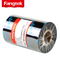 Pita Printer Barcode Wax Berkualitas Tinggi 90mm*300mtrs Merek Fangtek Gulungan Pita Transfer Termal untuk Printer Termal
