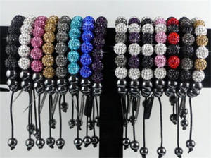 Venta al por mayor de cuentas personalizadas <span class=keywords><strong>pulsera</strong></span> colgante cuentas redondas diamantes de imitación arcilla bola cuentas cuerda <span class=keywords><strong>pulsera</strong></span> para jugador de béisbol - Product Image 6