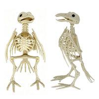 Ornement squelette de corbeau mobile, statue d'oiseau effrayant en os pour décoration d'Halloween, de jardin, de cimetière ou de patio