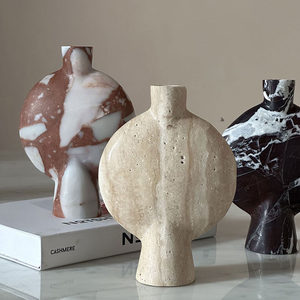 Candelero de Mármol Natural con Forma de Jarra de Vino, Diseño Creativo para Sala de Estar, Adorno Floral para Mesa - Product Image 1