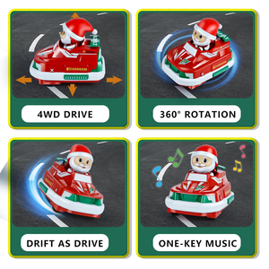 2,4 Ghz Santa Claus Rc Navidad parachoques coche Control remoto eyector catapulta vehículos Navidad parachoques choque coche con música ligera - Product Image 5