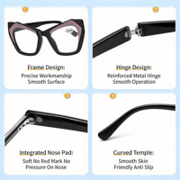 Lunettes de soleil de voyage œil de chat, optiques, haute définition, personnalisables, pour un look tendance et une mise en valeur du visage
