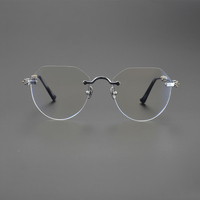 Lunettes de vue sans monture en titane pur ultra-légères, lunettes optiques sur mesure pour la myopie