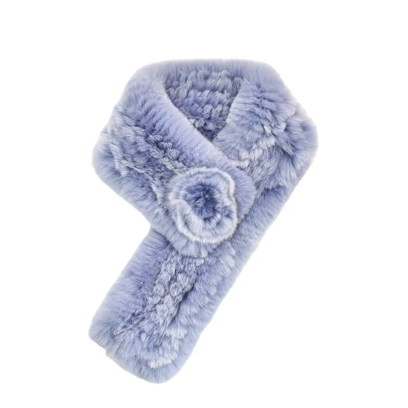 Sciarpa in vera pelliccia di coniglio per donna con consegna rapida di lusso caldo inverno nuovo Design sciarpe in vera pelliccia da donna