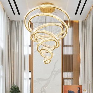 Lampadario a Sospensione LED in Cristallo, Plafoniera in Acciaio con Telecomando, Alimentazione AC <span class=keywords><strong>per</strong></span> Interni - Product Image 2