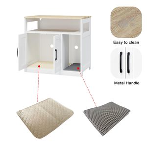 Casa de madera para gatos de interior, para comercio transfronterizo, gabinete pequeño para mascotas, casa para gatos multiusos, valla oculta para caja de arena - Product Image 4