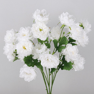 Fleurs artificielles de pivoine à longues tiges et 6 têtes, en plastique et soie, pour décorations de mariage, accessoires de bouquet - Product Image 3