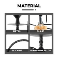 Ensemble de chicha de luxe en alliage d'aluminium avec verre sodocalcique durable et écologique, livré avec un coffret cadeau