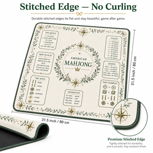 Luxury Forest Green Laurel Wreath Mahjong Table Mat Noise Reduction Neoprene Game Play Mat with Travel Bag for <b>Gifts</b> - Product Image 5