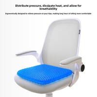 Coussin de siège en gel nid d'abeille d'été, respirant, en silicone, rafraîchissant, extra large, design épaissi pour chaise de bureau et intérieur de voiture