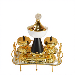 Juego de Incensario Metálico Estilo Árabe con Espejo, Aromático con Aroma a Madera de Sándalo de Alta Calidad, Accesorios para Bakhoor para el Hogar, para Todas las Estaciones - Product Image 4