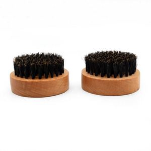 Best Selling Wooden <b>Round</b> Beard Cleaning <b>Brush</b> with Boar Bristle for Men - Product Image 4