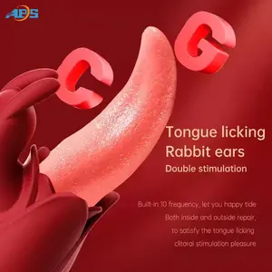 Mềm liếm Rose Tongue massage âm vật núm vú dài màu hồng Silicone lưỡi Vibrator Đồ chơi tình dục cho phụ nữ