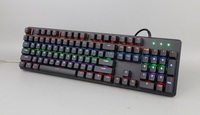 Clavier de jeu mécanique pleine taille 104 touches, rétroéclairage RGB double-shot, clavier filaire USB, macros programmables, pour PC Gamer