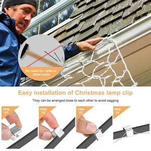 Holiday Lights Roof <strong>Hooks</strong> <strong>Gutter</strong> Spring Clips Hanging Outdoor String Light <strong>Hook</strong> - Product Image 3