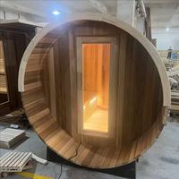 Горячая распродажа: Уличная бочковая сауна из массива кедра на 6 человек, 6 кВт, для использования на вилле