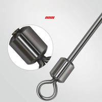 NOUVEAU 4 #5 #6 # Fil d'acier dur Long Pole Fishing Swivels Ball Bearing Swivel Solid Rings Rolling Swivel Carp Fishing Accessories