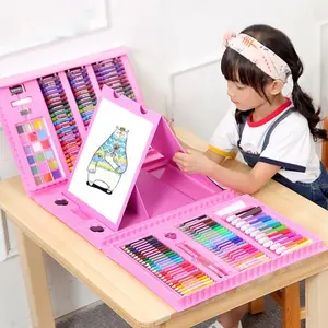 모조리 컬러 상자 아이-Joybox 어린이 브러쉬 물 색 상자 그림 펜 그리기 연필 예술 어린이 드로잉 장난감 공예 세트 어린이 아트 세트