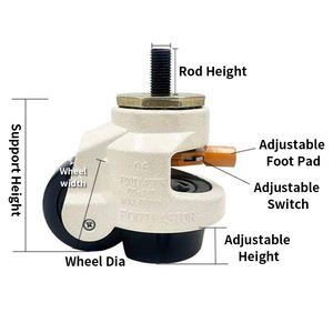 Nylon Gd60f Lenkrolle 8mm Schraublenkrollen Schwenkbar 4 Stück Nivellierend Schwerlast 50 mm Durchmesser Rollen - Product Image 4
