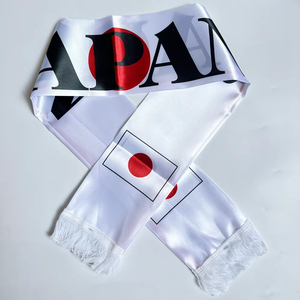 Bufanda de satén de 14x135cm con estampado a doble cara de la bandera nacional de Japón para aficionados al fútbol, modelo 2026 - Product Image 2
