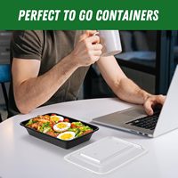 Conteneurs alimentaires en plastique en gros avec couvercles, contenants pour la préparation des repas, utilisables au micro-ondes, au congélateur et au lave-vaisselle